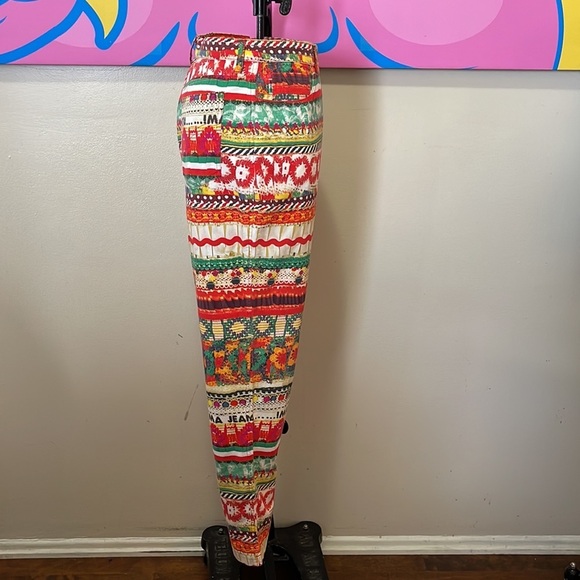 Moschino Green Yellow High Waist Italian Flag Pants - Picture 5 of 13